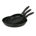 thumbnail image 1 of Mainstays 3-Piece Nonstick Aluminum Skillet Set, Black Finish Set of 3, 1 of 8