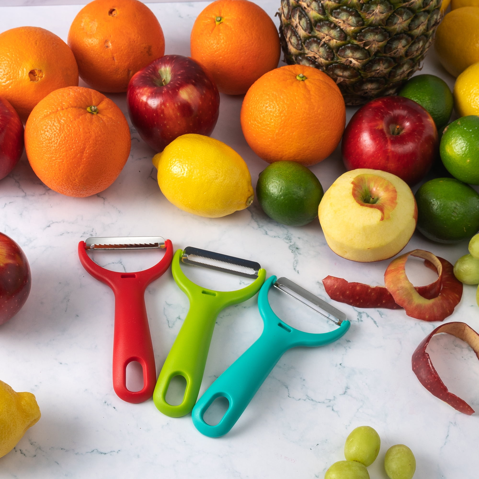 Kitchen HQ 6-piece Multi-Use Speed Peeler Set with Handle