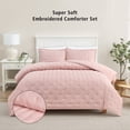 thumbnail image 1 of Mainstays Full/Queen Comforter Set, Super Soft & Embroidered, 3-Piece, Pink, 1 of 10