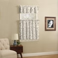 thumbnail image 1 of Mainstays 3 Piece Rod Pocket Tier and Valance Kitchen Curtain Set, Gray Botanical, 56" x 36", 1 of 5