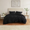 thumbnail image 1 of Mainstays Full/Queen Comforter Set, All-Season, 3-Piece, Black Puffy Seersucker, 1 of 7