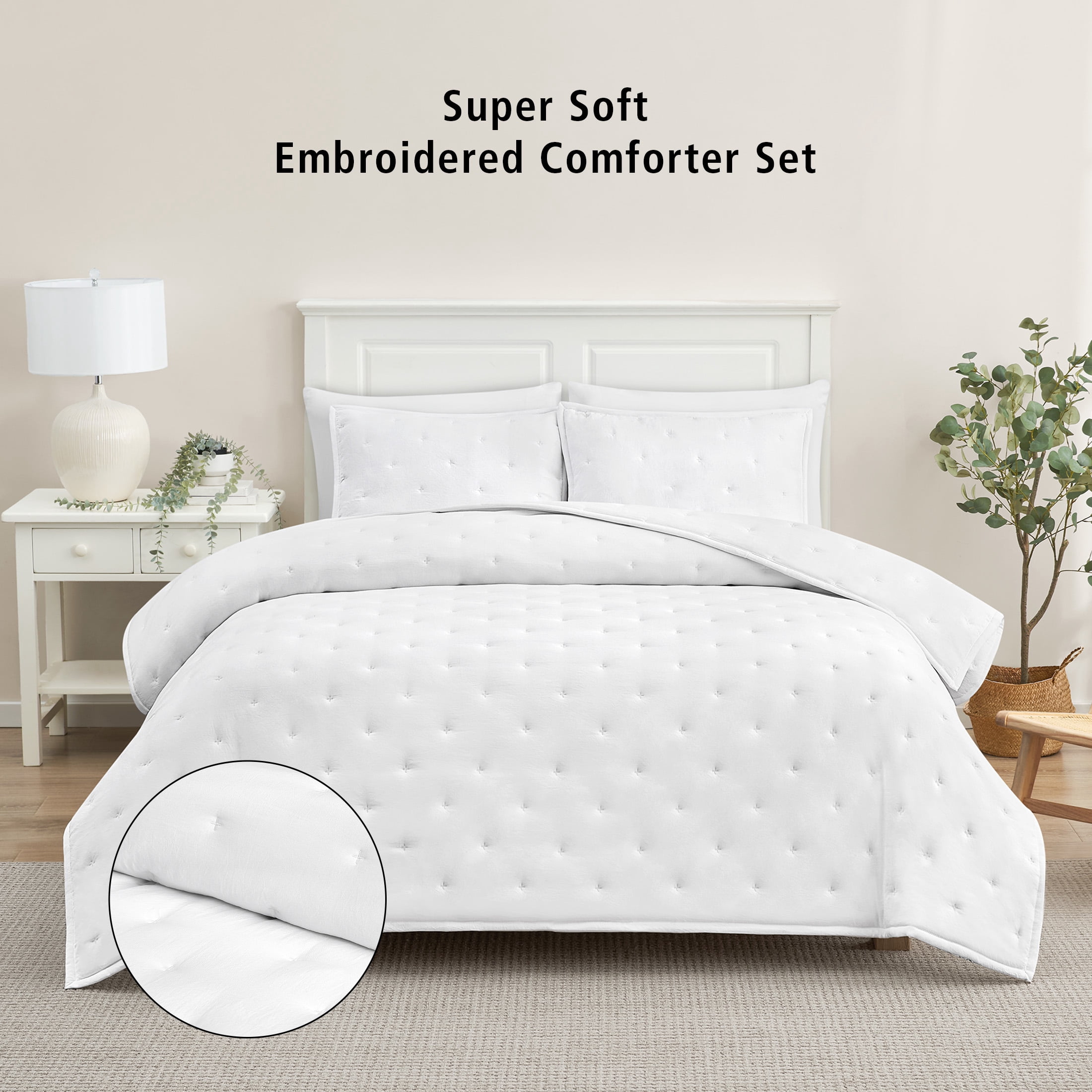 Free Shipping! Mainstays Reversible Cream Comforter Set for Adults