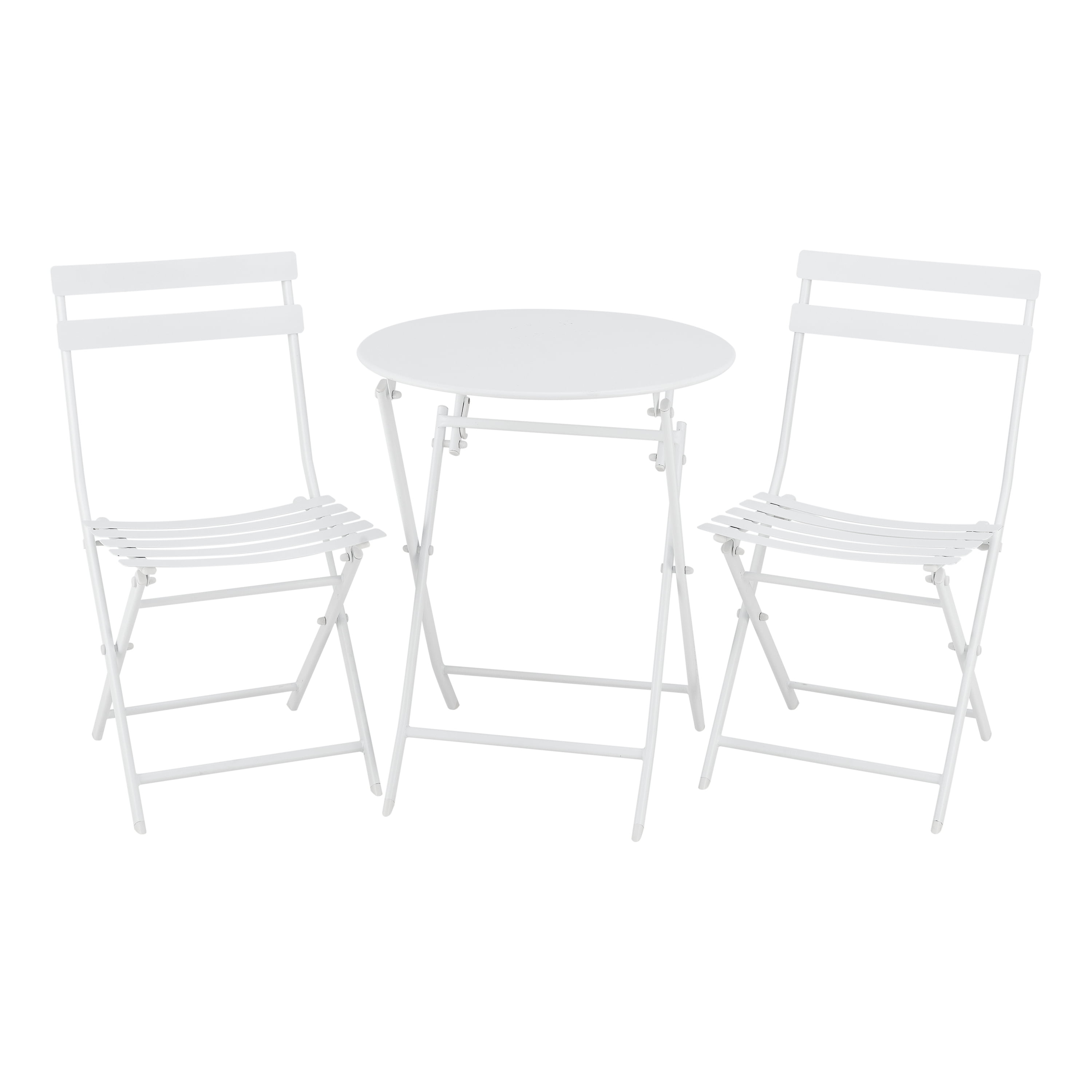 Mainstays 3Piece White Folding Bistro Table and Chair Set