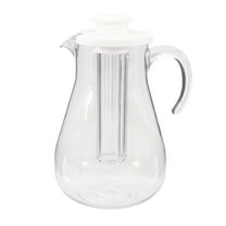 Mainstays 3-Quart Plastic Water Pitcher with Lid and Removeable Rod for Ice Core, Clear