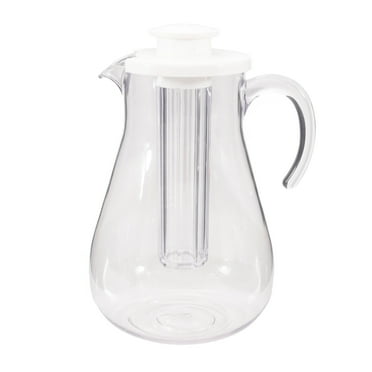 Mainstays 3-Quart Plastic Water Pitcher with Lid and Removeable Rod for Ice Core, Clear