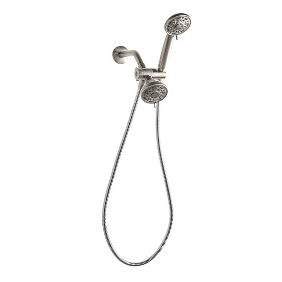 Mainstays 3-Setting Luxury Shower Combo, with 19 Possible Flow Combinations, Satin Nickel