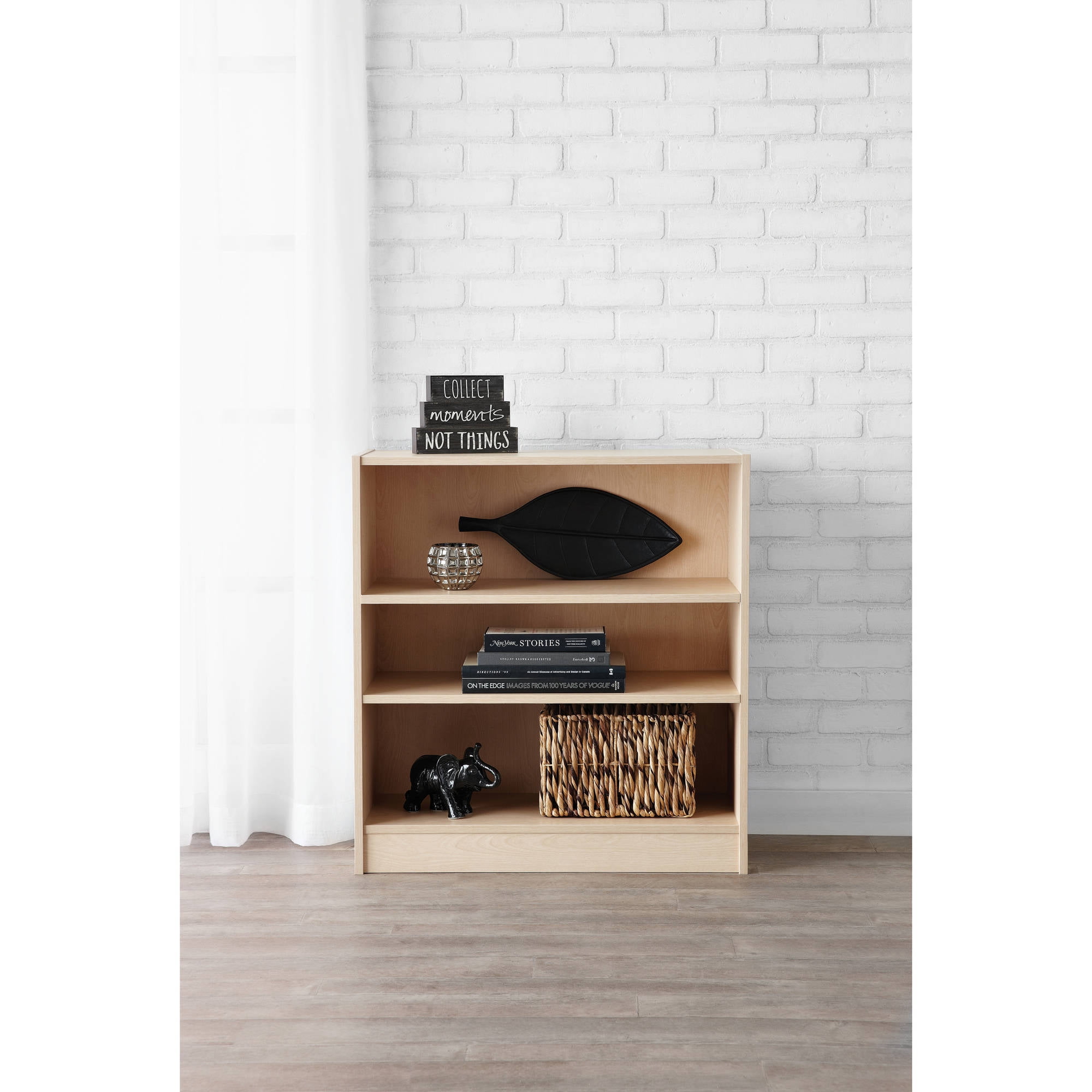 Mainstays 3Shelf Bookcase, Natural