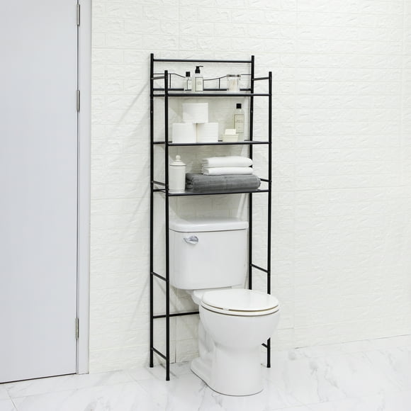 Mainstays 3-Shelf over-the-Toilet Bathroom Storage Unit Black Steel