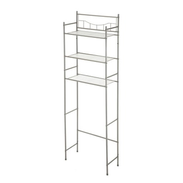 Mainstays 3-Shelf Over-the-Toilet Steel Storage Rack, Satin Nickel