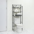 Open Box Mainstays 3-Shelf over-the-Toilet Bathroom Storage Unit Black ...