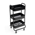 thumbnail image 1 of Mainstays 3 Tier Metal Laundry Cart, Rich Black, Rolling, 1 of 11