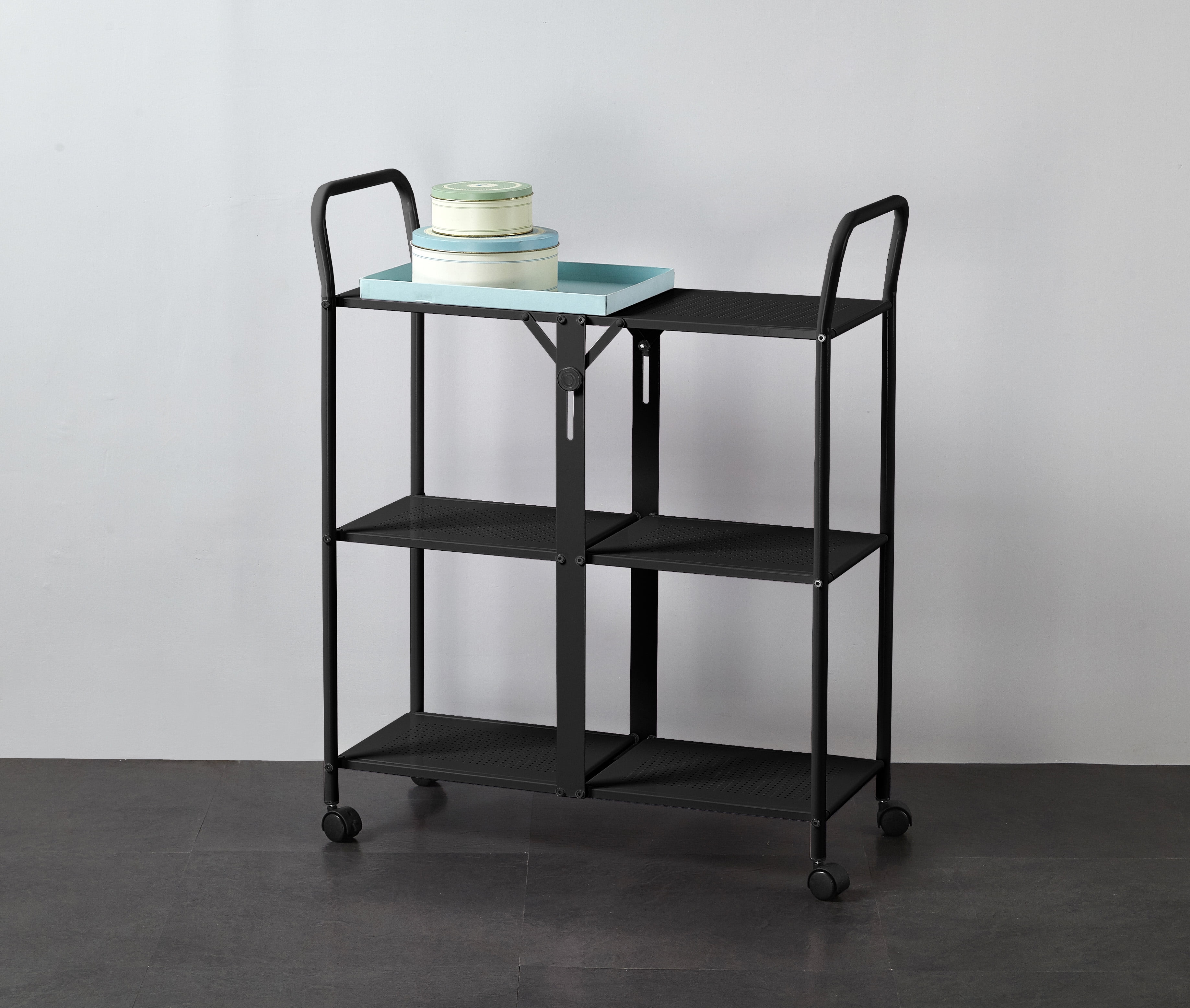 Mainstays 3-Tier Rolling Storage Cart, Black