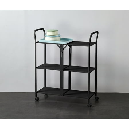 Mainstays 3-Tier Rolling Storage Cart, Black