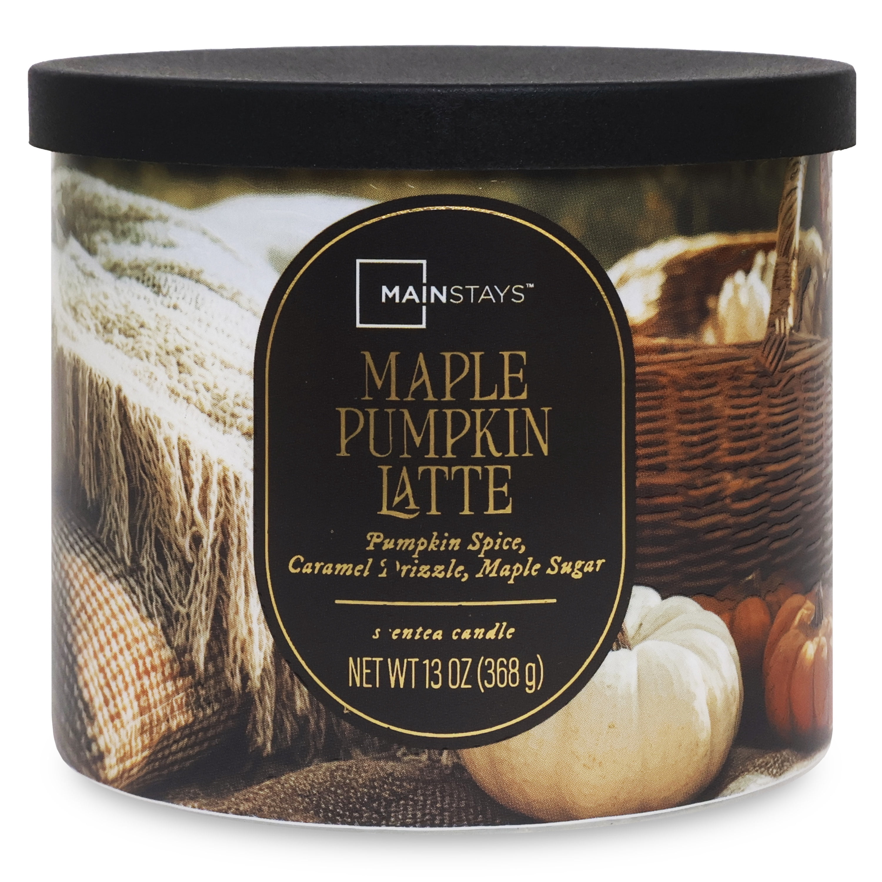Mainstays 3-Wick Maple Pumpkin Latte Scented Candle, 13 Ounce
