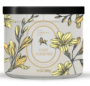 Mainstays 3 Wick Cozy Comfort Fragranced Candle with Floral Design Wrap 13 Ounce
