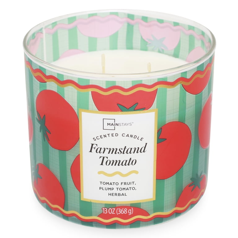 Mainstays 3-Wick Farmstand Tomato Fragrance Candle with a