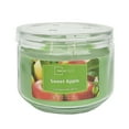 thumbnail image 1 of Mainstays 3-Wick Glass Jar Candle, Sweet Apple, Green, 11.5 oz, 1 of 11