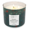 thumbnail image 1 of Mainstays 3-Wick Happy Holly Days Scented Candle with a Green Garland Toss Scene Wrap, 13-Ounce, 1 of 6
