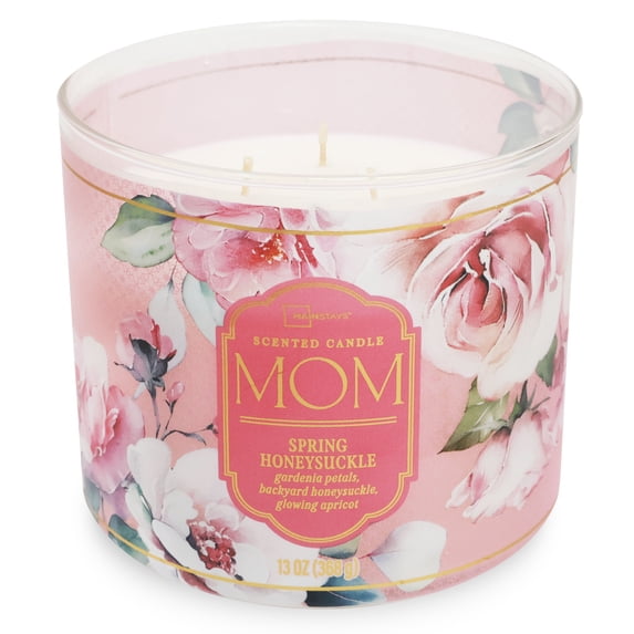 Mainstays 3-Wick Mothers Day Wrapped Candle "Mom", 13-Ounce
