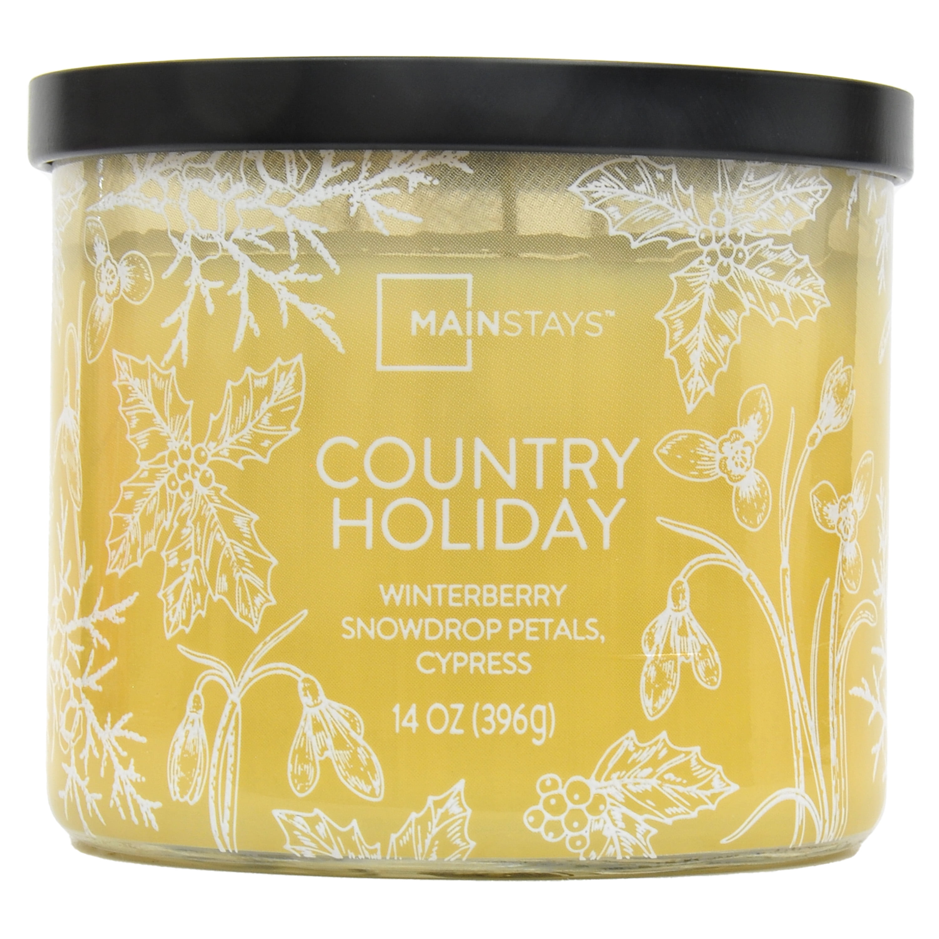 Mainstays 3 Wick Ombre Wrap Candle Country Holiday Fragrance, 14 Ounce