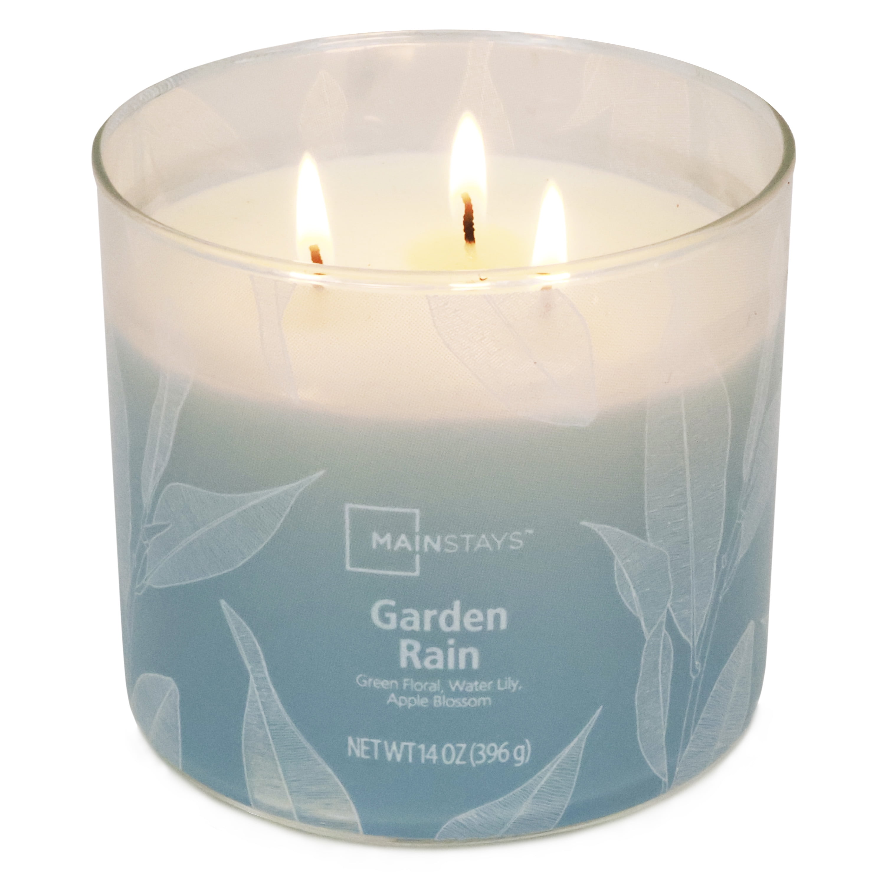 【超目玉枠】 Ombre 3-Wick Mainstays Wrap 14-Ounce Candle, Rain Garden 邦楽