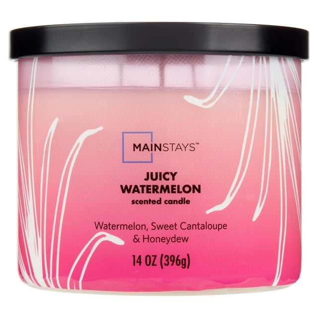 Mainstays 3Wick Ombre Wrap Juicy Watermelon Candle, 14Ounce