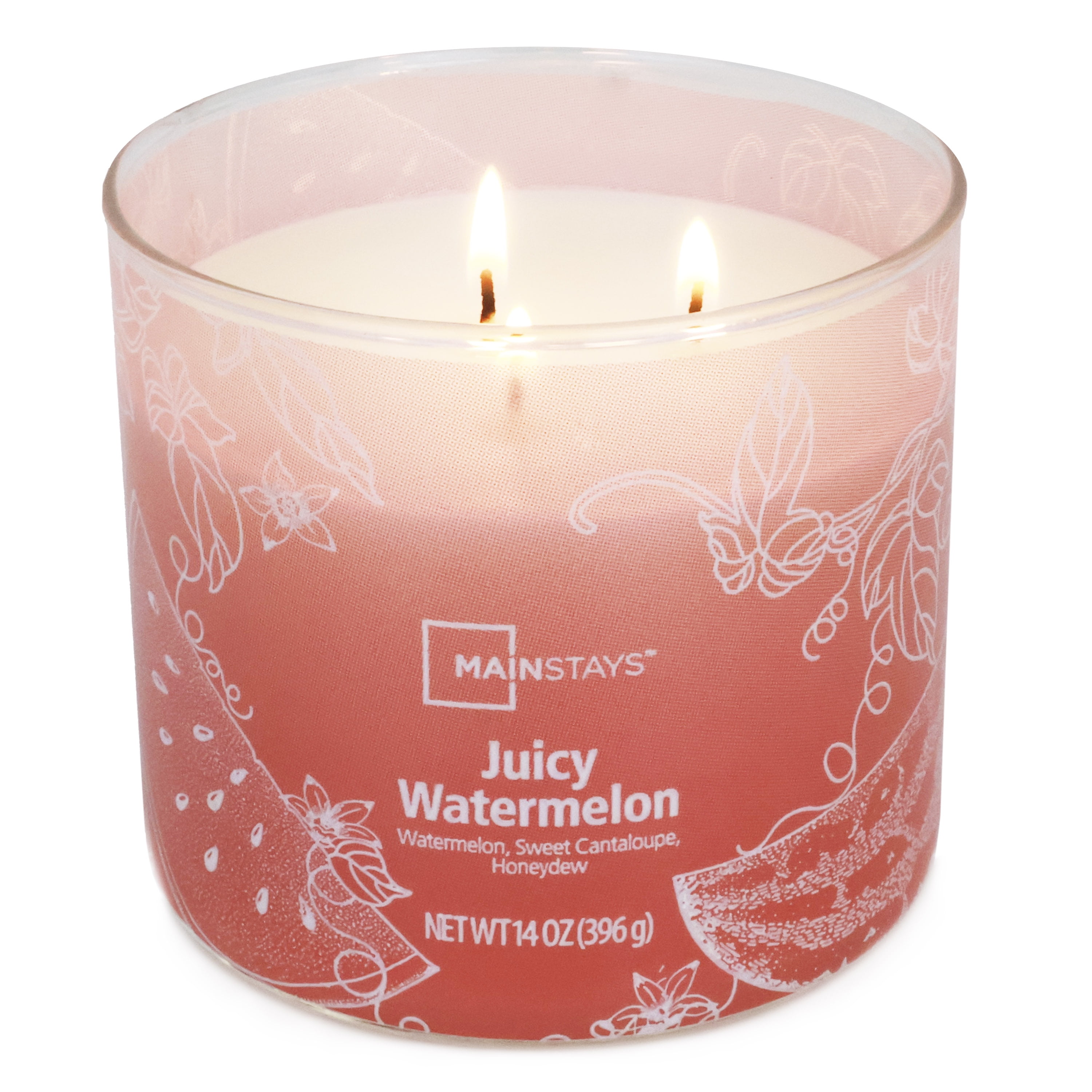 Mainstays 3-Wick Ombre Wrap Juicy Watermelon Candle, 14-Ounce