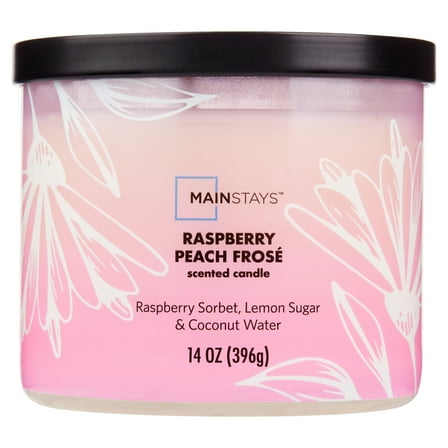 Mainstays 3-Wick Ombre Wrap Raspberry Peach Candle, 14-Ounce