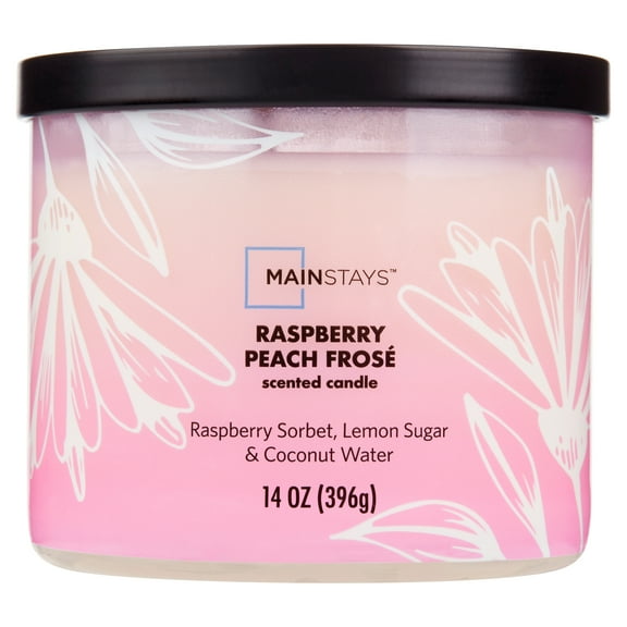 Mainstays 3-Wick Ombre Wrap Raspberry Peach Candle, 14-Ounce