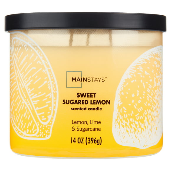 Mainstays 3-Wick Ombre Wrap Sweet Sugar Lemon Candle, 14-Ounce