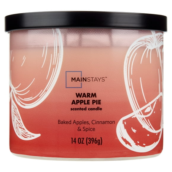 Mainstays 3-Wick Ombre Wrap Warm Apple Pie Candle, 14-Ounce