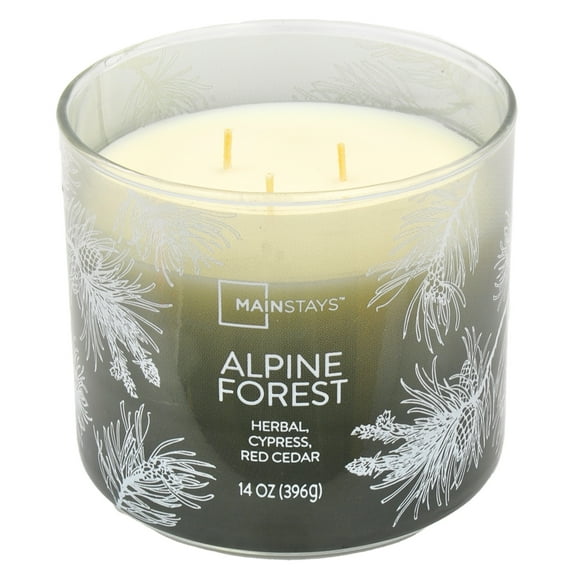 Mainstays 3-Wick Ombre Wrapped Alpine Forest Scented Candle, 14 oz