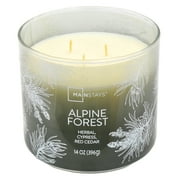 Mainstays Alpine Forest 3-Wick Ombre Wrapped Scented Jar Candle, 14 oz