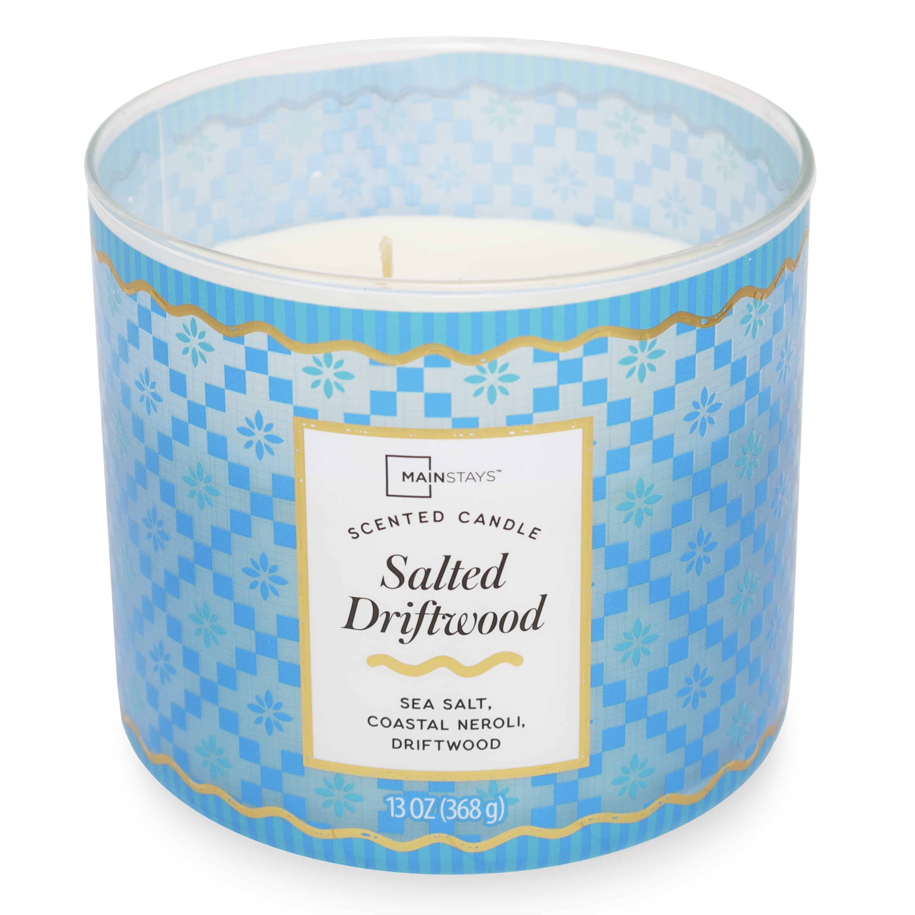 Mainstays 3-Wick Salted Driftwood Fragrance Candle with a