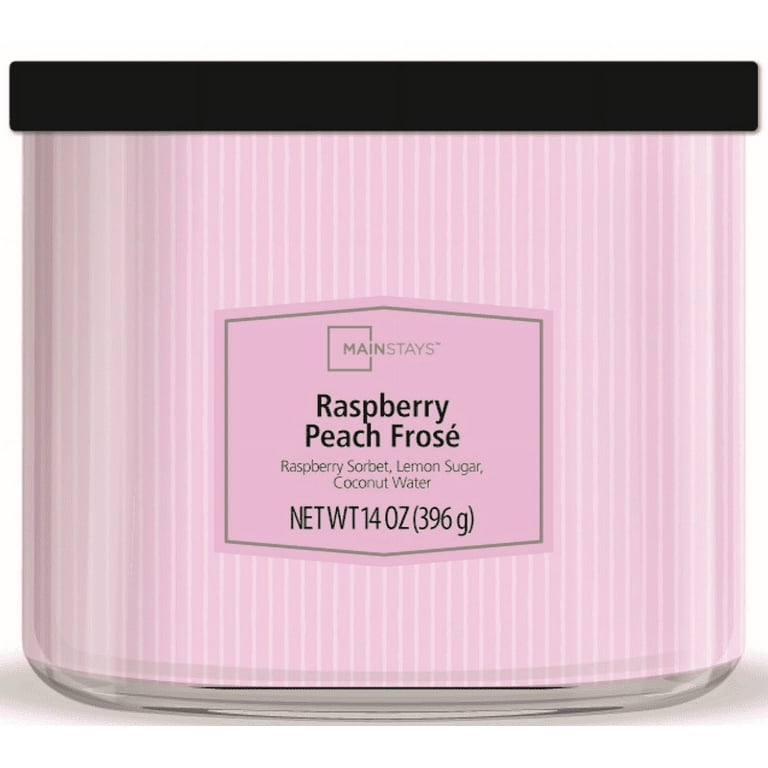 Mainstays Raspberry Peach Frose 3-Wick Textured Wrap Candle 14 oz