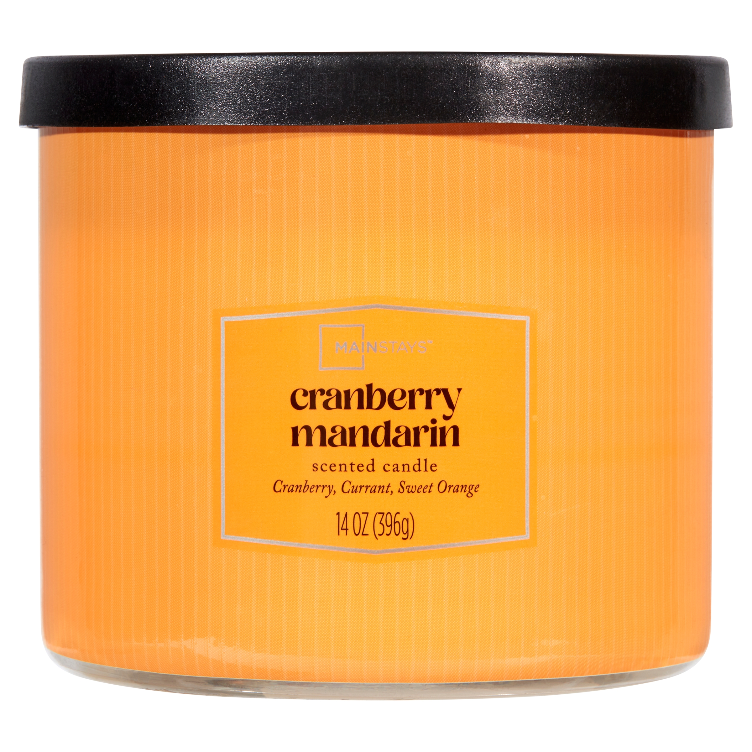 Mainstays 3-Wick Textured Wrapped Cranberry Mandarin Scented Candle, 14 oz - image 1 of 7