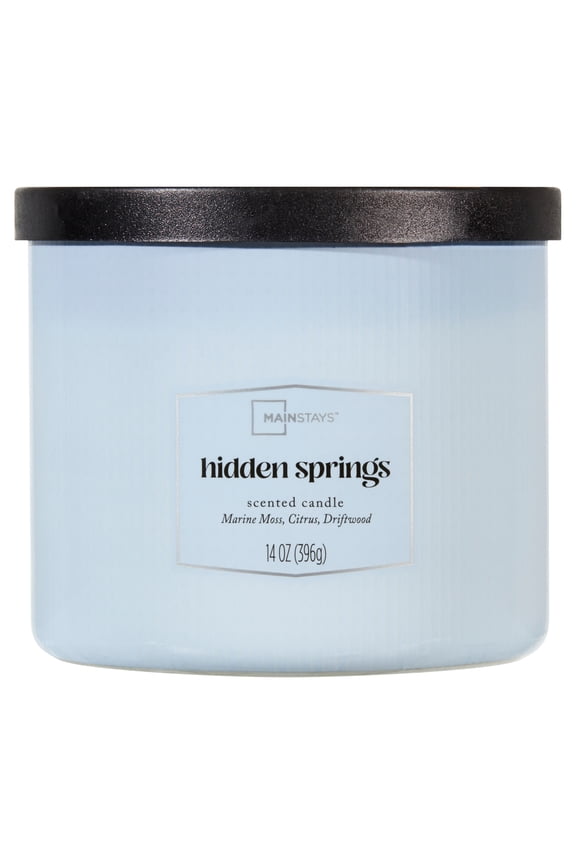 3 Wick Textured Wrapped Hidden Springs Candle, 14 Ounce