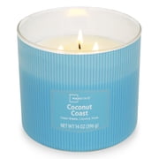 Mainstays 3-Wick Textured Wrapped Candle, Coconut Coast Fragrance, 14 oz