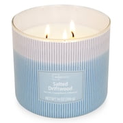 Mainstays 14 oz 3-Wick Textured Wrapped Candle, Salted Driftwood