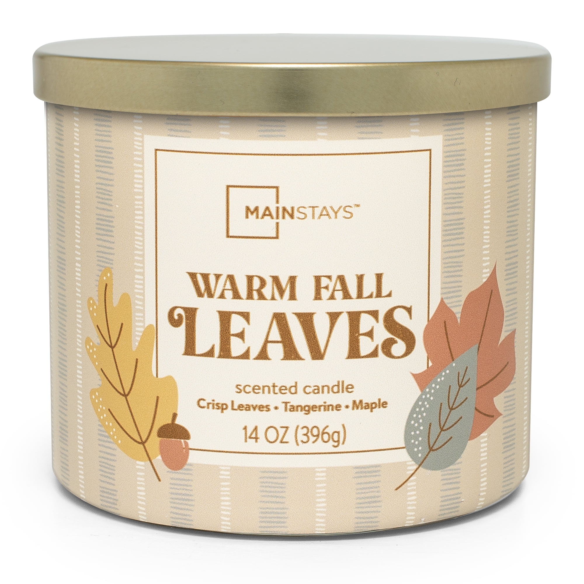 Mainstays 3 Wick Warm Fall Leaves Candle, 14 oz.