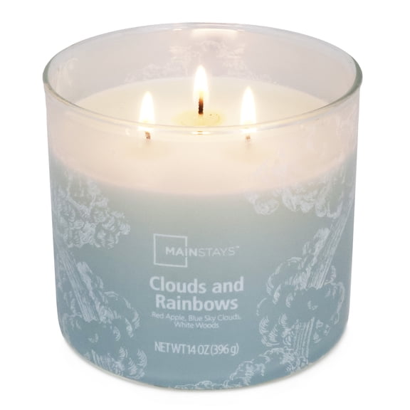 Mainstays 3-Wick Wrapped Clouds & Rainbows Scented Candle, 14 oz