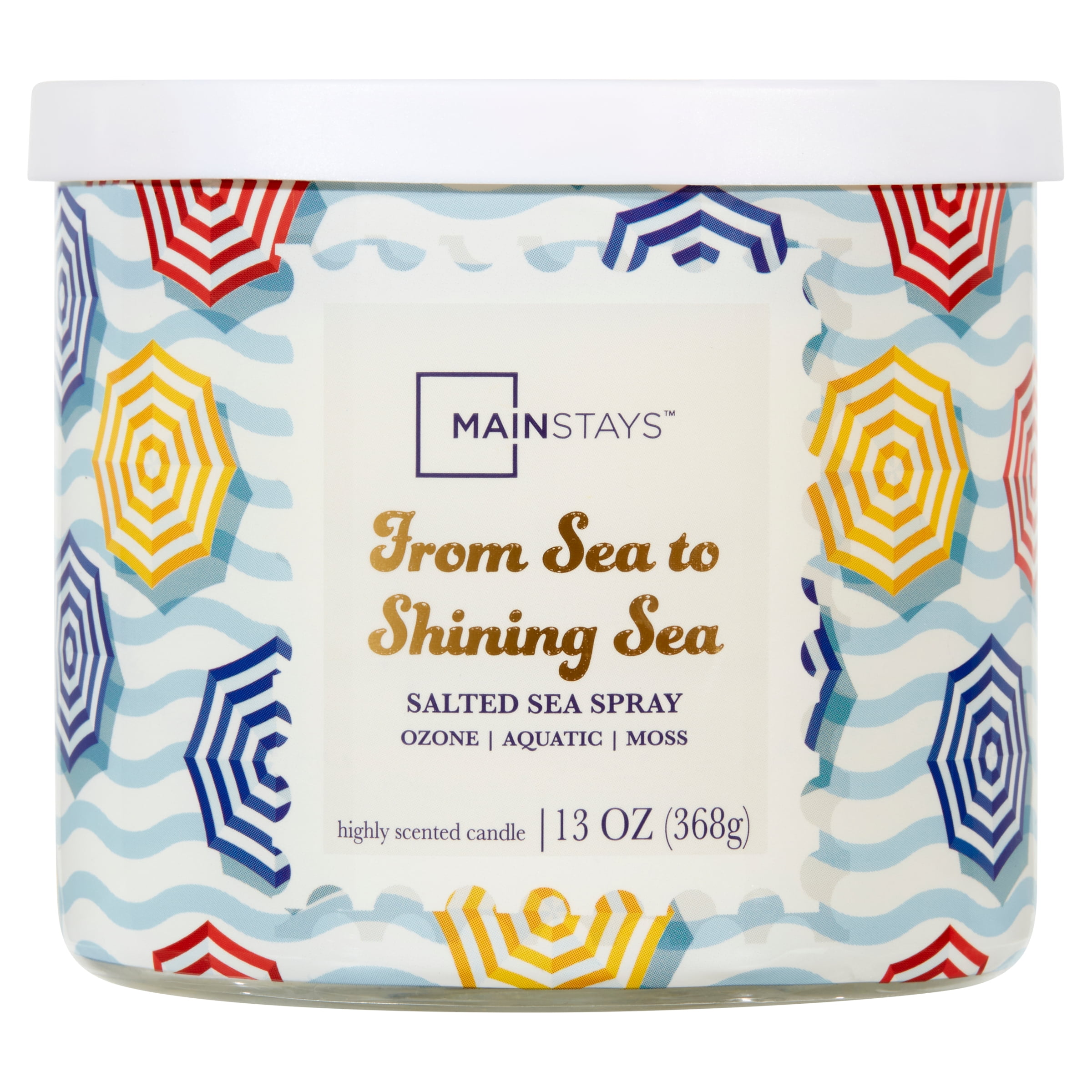 Mainstays 3 Wick Wrapped Candle From Sea To Shining Sea, 13 Ounce