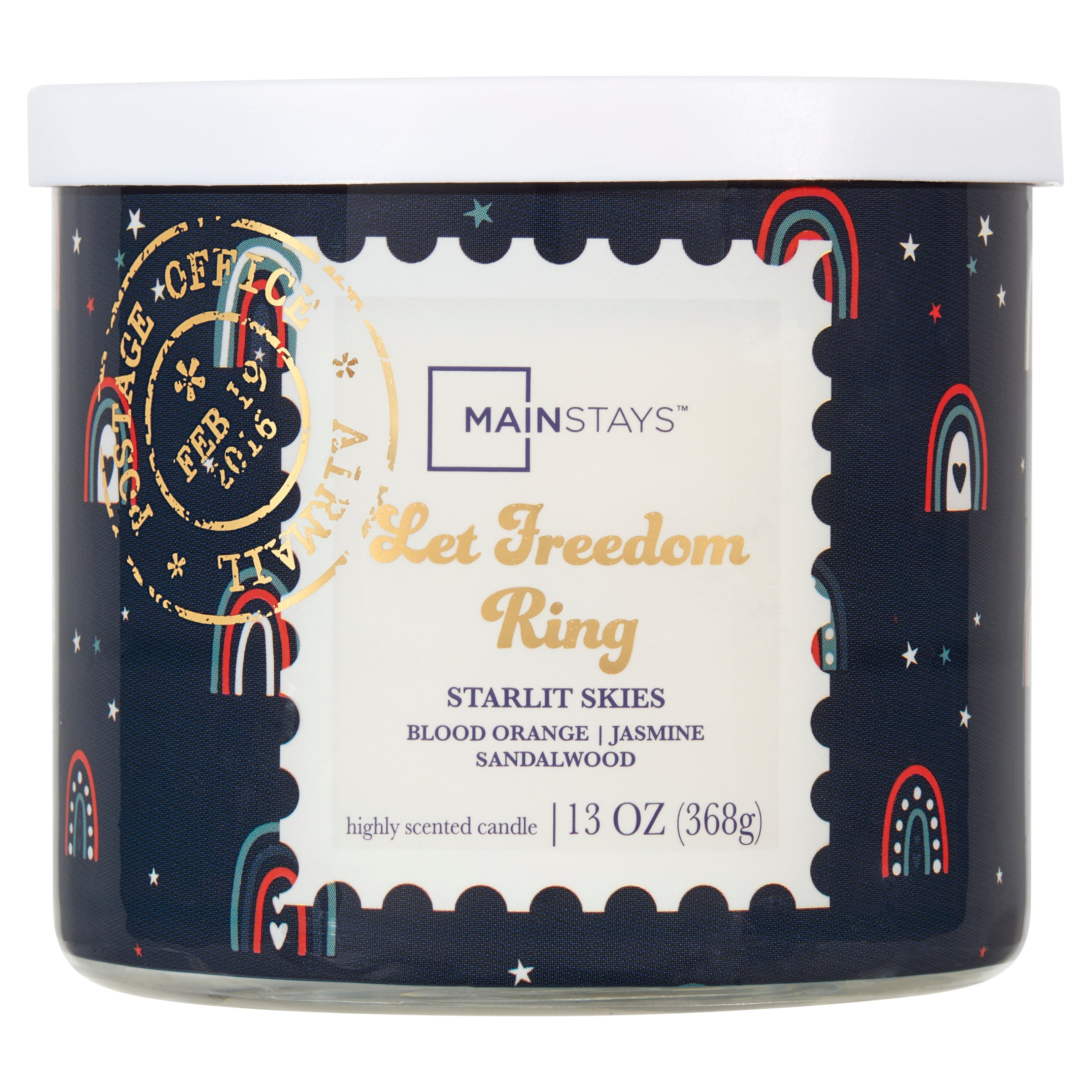 Mainstays 3Wick Wrapped Let Freedom Ring Scented Candle, 13 oz