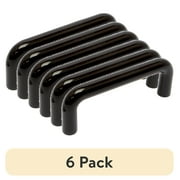 (6 pack) Mainstays 3 in. (76 mm) Black Plastic Wire Cabinet Drawer Pull (2-Pack)