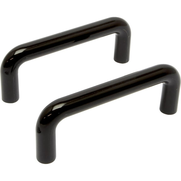 Mainstays 3 in. (76 mm) Black Plastic Wire Cabinet Drawer Pull (2-Pack)