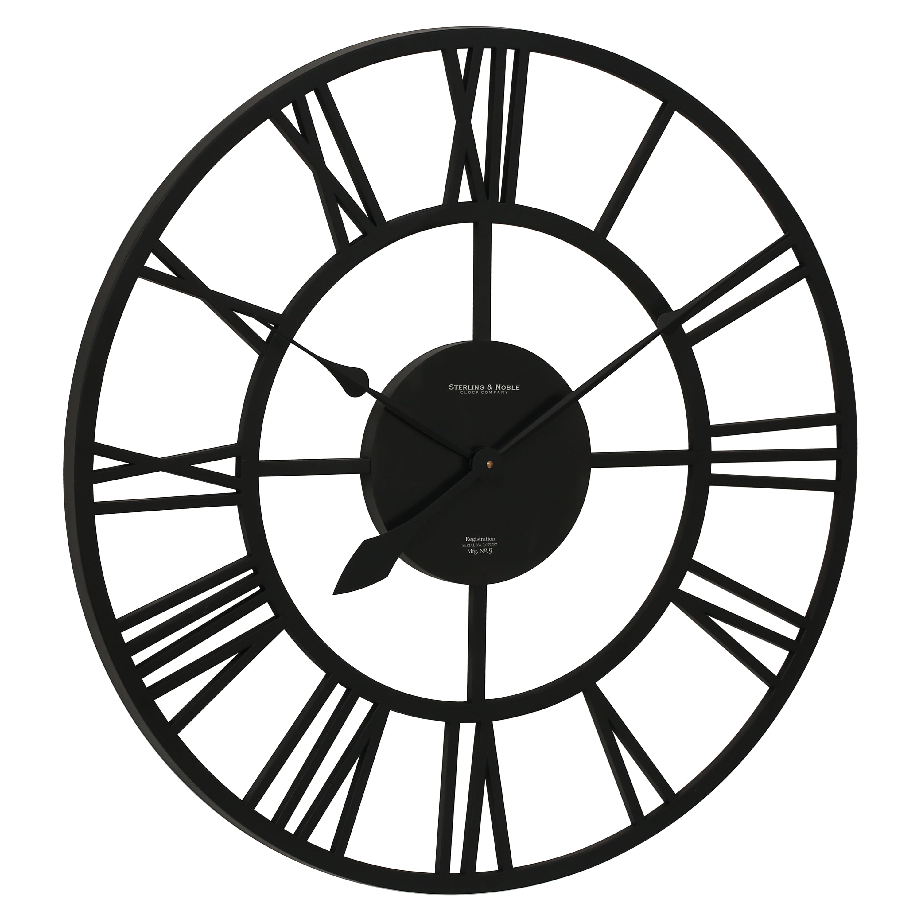 Mainstays 30 in Quartz Industrial Wrought iron look Oversized Wall Clocks