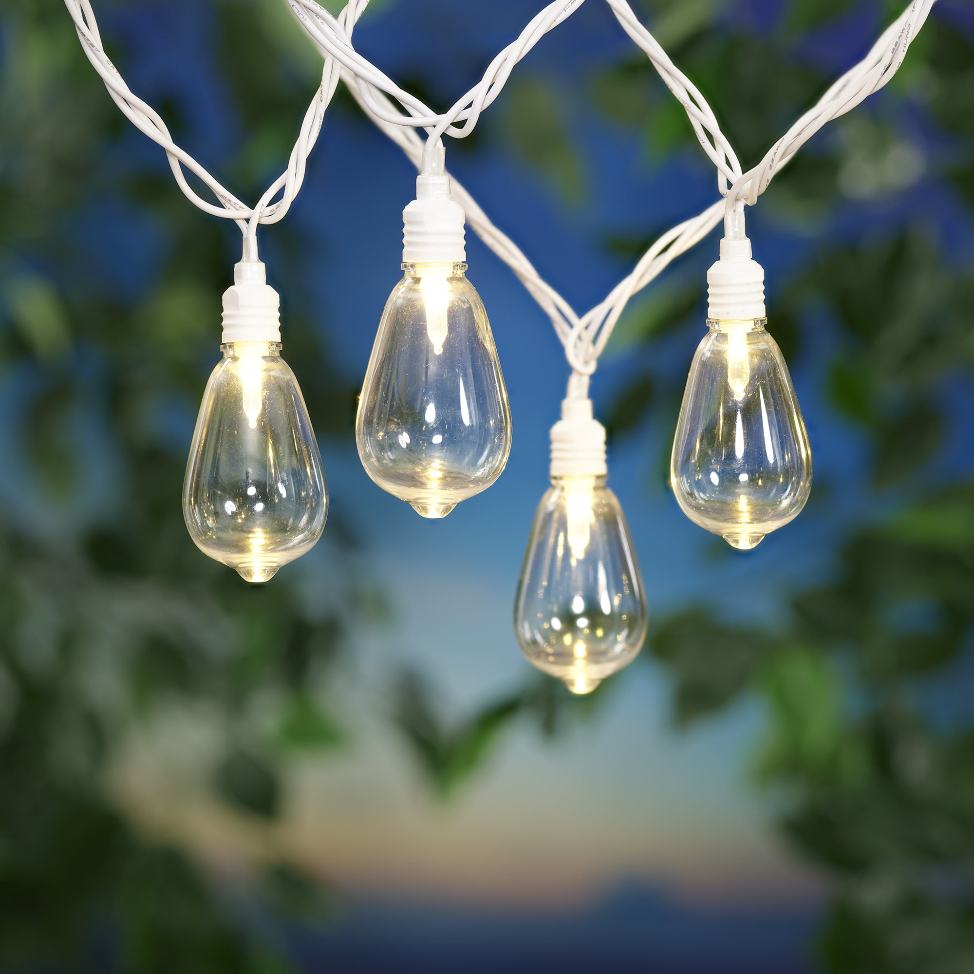 24 ft., 12-Bulb Outdoor Incandescent String Lights, White