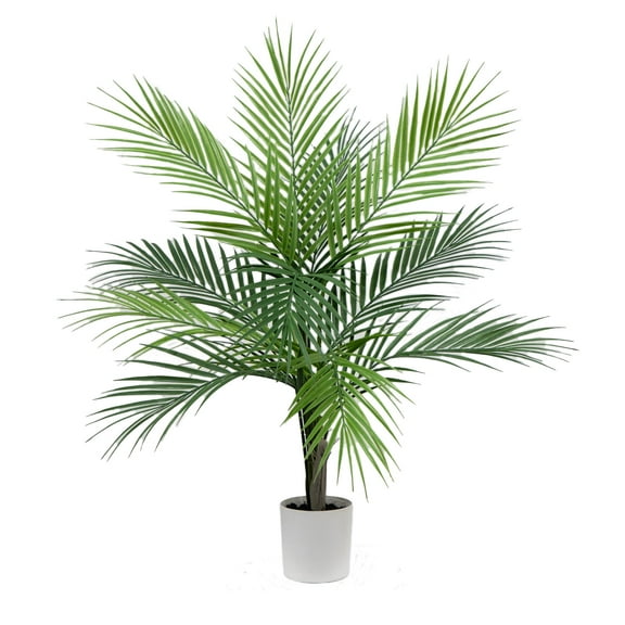 Mainstays 30"H Artificial Indoor Palm Tree in Plastic Vanilla Planter