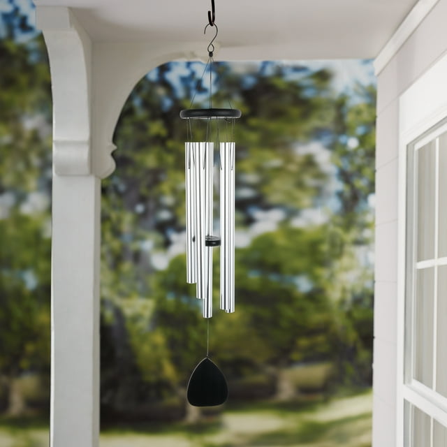 Mainstays 30"H Chrome Pine Metal Outdoor Wind Chime