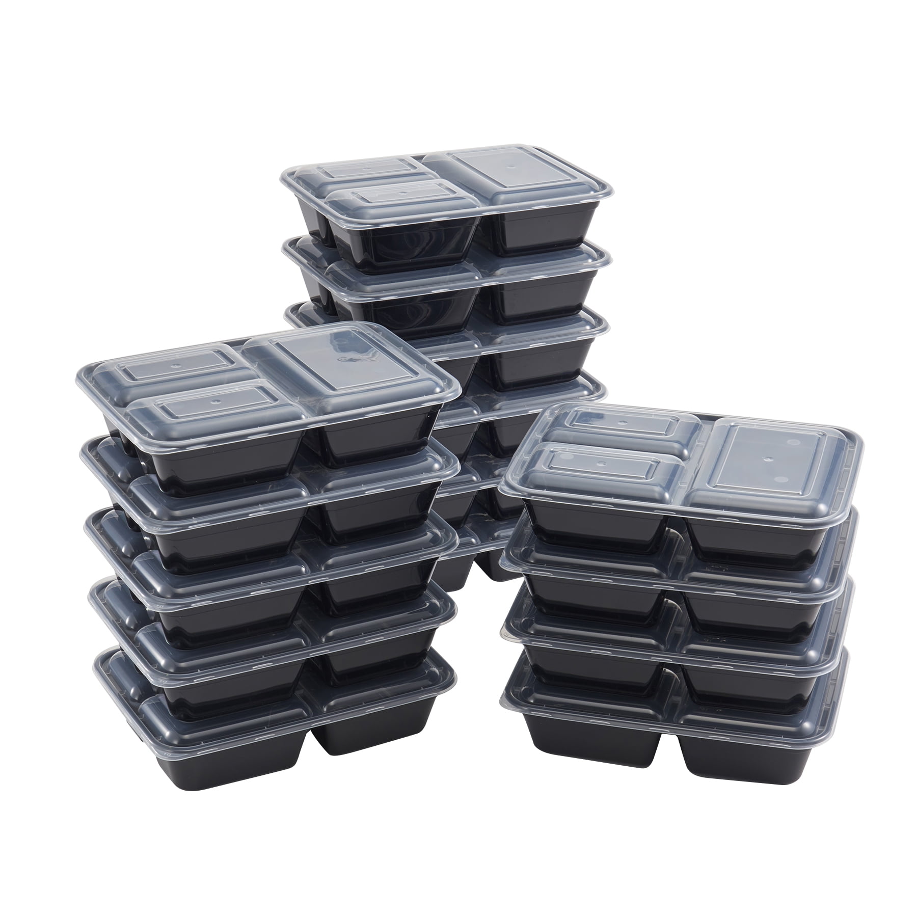 MUCHII 32 oz 3 Compartment Meal Prep Containers With Lids, [20 Pack] To Go  Containers With Lids,Plastic Disposable Food Containers Microwave Safe and